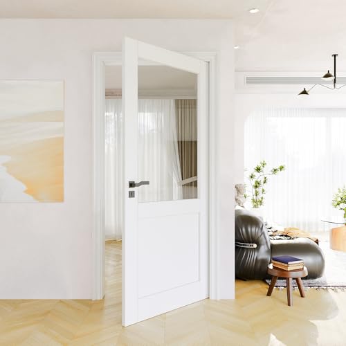 36x80 Clear Glass Slab Door Half Lite JUJUBON