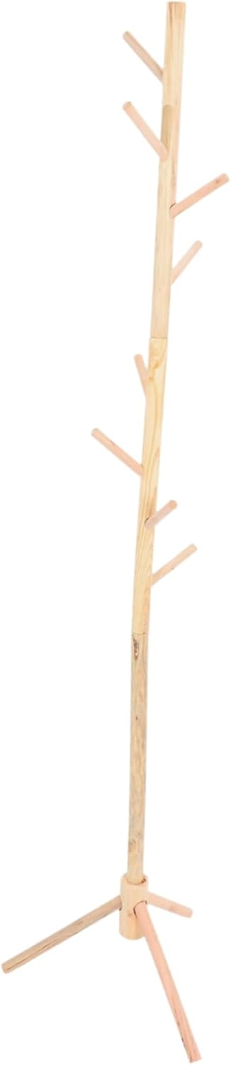 Premium Wooden Stand Coat Rack with Artificial Branches Clothes Hanger for Bedroom Entryway Dormitory Compact Standing Garment Rack for Coats Bags Hats