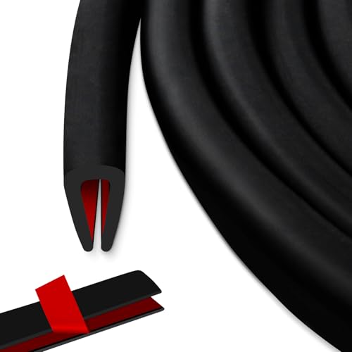 Protection Bord de tole adhésif Joint Caoutchouc en u Joint Bord de tole EPDM Protection pour Les vitres de Voiture, Les Portes, Les Panneaux métalliques et Les Coins de Table(1,6mm×6m)