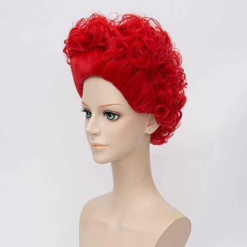 Red Queen Wig Alice Cosplay Anime Hair Short Red Curly Movie Cosplay Wig #TOP2