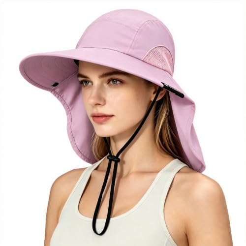 Image of Solaris Outdoor Fishing Hat with Ear Neck Flap Cover Wide Brim Sun Protection Safari Cap for Men Women Hunting, Hiking, Camping, Boating & Outdoor Adventures