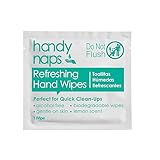 Handynaps Pre-Moistened Refreshing Hand Cleaning Wet Wipes, Individually Wrapped 100 Count Box