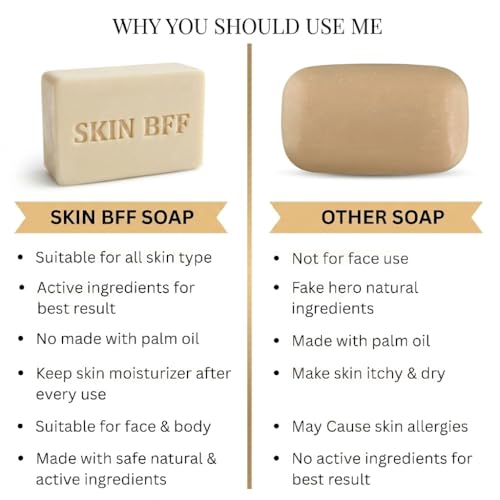 Image of SKIN BFF Tan Removal Soap | 2% Kojic Acid Soap for De Tan Remove & Skin Brightening (110 grm x 5 PACK)