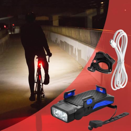 Faro de manillar a prueba de golpes con alarma sonora para bicicleta 2