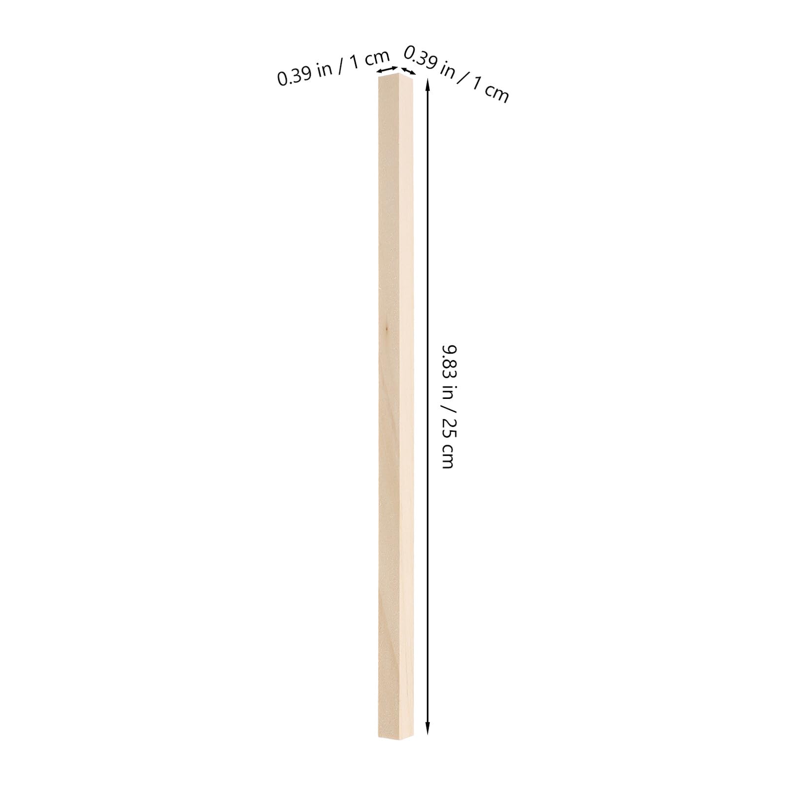 TEHAUX 60 Stück Quadratische Holzstäbe aus Lindenholz 25x1cm Selbstgemacht Bastelholzdübel für Heimwerker Modellbau und Dekoration