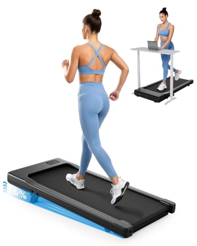 Image of DeerRun Walking Pad with 6% Incline, 3 in 1 Under Desk Treadmill for Home Office & Small Spaces, 2.5HP Quiet Walking Pad Treadmill with 300lb Capacity, 0.6-3.8MPH, App & Remote Control