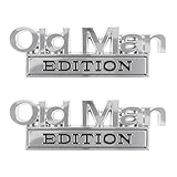 2PCS Old Man Edition Car Emblems,3D Metal Car Badges Emblems for Cars Decorations Fit...