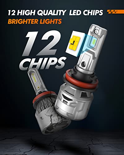 Image of SEALIGHT H11 /H8 /H9 9005 /HB3 Light Bulbs Combo, 6500K Diamond White Super Bright X5 Light Bulbs Plug and Play, Fog Bulbs - Pack of 4