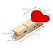 100 Pcs 3.5cm Red Heart Mini Wooden Clothespins with Spring Photo Paper Peg Pin Craft Clips Wooden Mini Clips with 100 Feet Jute Twine