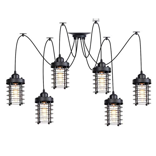 Lustre industriel pour salle à manger suspendu et modulable en métal