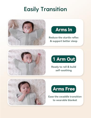 Image of BABELIO Newborn Swaddle with Zipper Sleeves Transitional Baby Sleep Swaddle 0-3 Months Soft Moisture-Wicking Sleep Sack Dark Gray