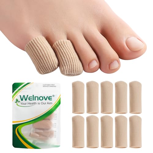 Image of Welnove Gel Toe Cap - 10 Pack Pinky Toe Protector for Women Men - Cushions and Protects to Cover Toes, Relief Toe Pain from Ingrown Toenails, Corns, Blisters, Hammer Toes (Small Size)
