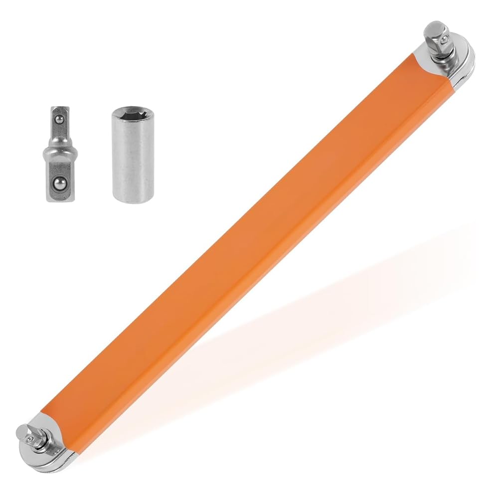 Osmond Offset Extension Wrench with Square Drive Adapter Socket, Universal Extension Wrench for Small Locations