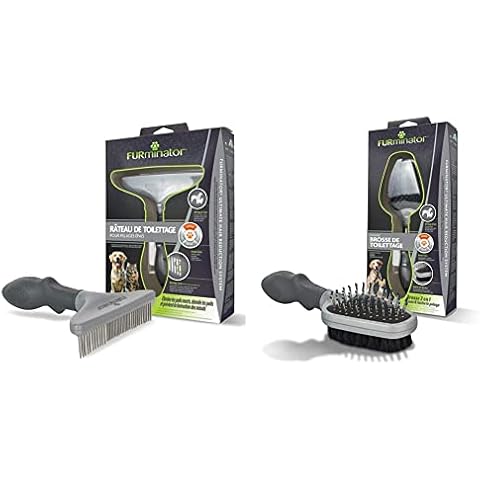 Furminator Harkenkamm für langhaarige Hunde und Katzen & Doppelbürste Cover