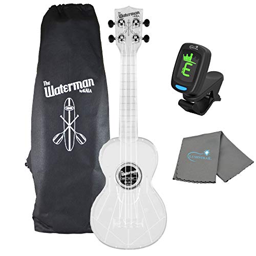 Kala Glow-in-the-Dark Aqua Matte Soprano Waterman Ukulele KA-SWG-BL Bundle with a Kala Tuner and Lumintrail Cleaning… - Les Beatles, Paul McCartney, John Lennon, RIngo Starr, George Harrison Kala Glow-in-the-Dark Aqua Matte Soprano Waterman Ukulele KA-SWG-BL Bundle with a Kala Tuner and Lumintrail Cleaning…