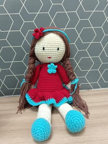 Image of Handmade Crochet Doll -35cm(Red)