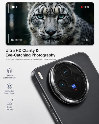 Image of ArmourPro Camera Lens Protector for Vivo X300 Ultra (6.82 Inches) Tough HD Individual Aluminum Alloy Rings 9H Camera Cover, Scratch-Resistant,Camera Lens Protection| Black, 1 Pack