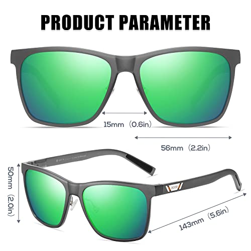 Image of DUCO Mens Sunglasses Polarized UV Protection Retro Rectangular Frame Sun Glasses for Driving Fishing 100% UV Blocking 3029H