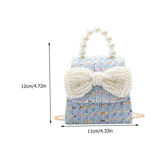 Artificial Pearl Handle Bag Bowknot Bag for Little Girl Teen Girls Gifts Purse2