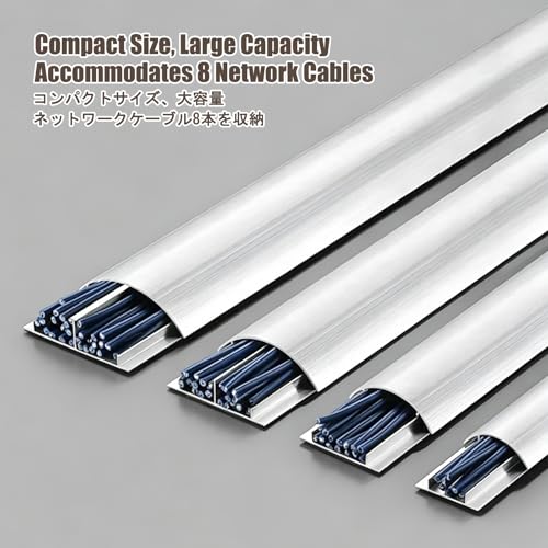 Cubrecables para piso, cubre cables de suelo, previene tropiezos; apto para TV, oficinas, hogar y escritorios (No. 6, 1 m) miniatura 5