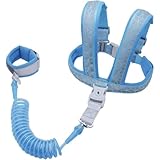 「FLYKING」迷子防止ハーネス 迷子防止紐 子供用リード 360 度回転 散歩 公園 海外旅行 飛び出し防止 カット防止 ロック付き 伸縮可能 ベビー 子供 幼児 安全 事故防止 迷子対策 手首 ハーネス セット ゴールデンウィーク 旅行 お散歩グッズ 子連れお出かけ 安全 お出かけ用品 (ブルー,2m)