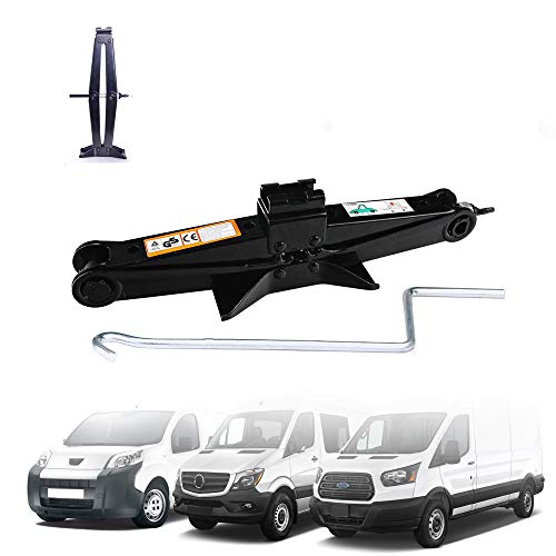 DICN 2 Tonne Scissor Car Jack Repair Tool Kit with Crank Handle for Van Ford/Mercedes-Benz/Peugeot/Renault/Citroen