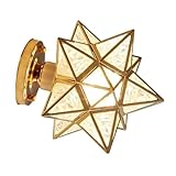 LIFKOME Moderne Deckenleuchte Stern design Goldfarbene Hängeleuchte Warmweiß für Wohnzimmer...