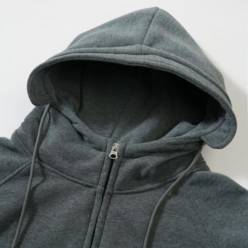 Hoodies for Men Fleece Full Zip Up Cardigan Sweatshirt with Pockets Winter Casual Loose Warm Hoodie Jacket4