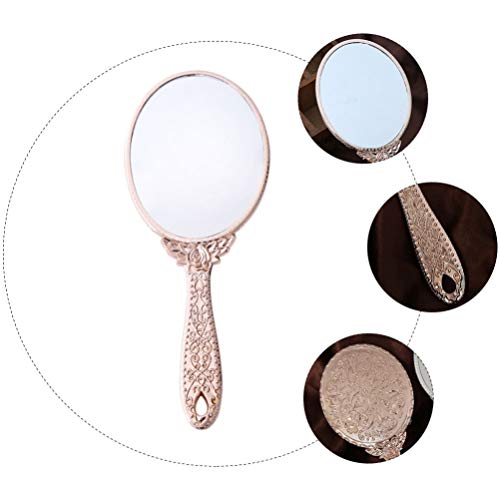 SOLUSTRE Espelhos de maquiagem espelhados de mão vintage decorativos pessoais vintage cosméticos via