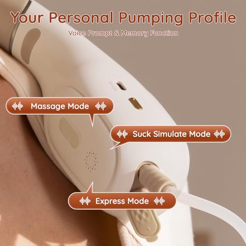 Image of NCVI Wearable Breast Pump, Neckband Style Hands-Free, with Slim Cups