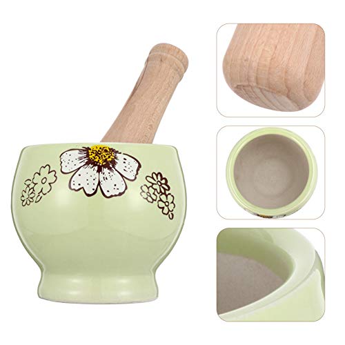 Yardwe Almofariz E Pilão de Porcelana Definir Cerâmica Herb Spice Moinho Triturador de Pílula Masher