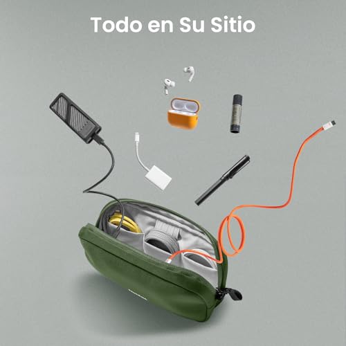 tomtoc Bolsa para Cables Accesorios, Organizador Cables Viaje, Bolsa Organizadora de Cables Portátil para Alimentación de Teléfono Móvil, Power Bank, Memoria USB, AirPods y Artículos de Uso Diario - imagen 8