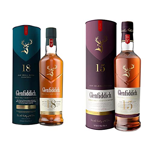 Glenfiddich Single Malt Scotch Whisky 18 Jahre mit Geschenkverpackung, 0.7L & Single Malt Scotch Whisky 15 Jahre Solera mit Geschenkverpackung, 700ml Cover