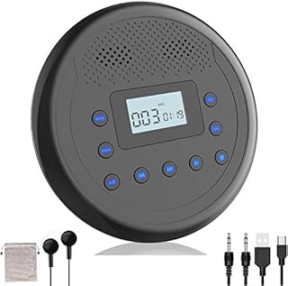 CD Player Portable, MONODEAL Rechargeable Portable CD Player with Built-in Speakers, Walkman CD Player for Car and Personal Use, Anti-Skip CD Player with Headphones