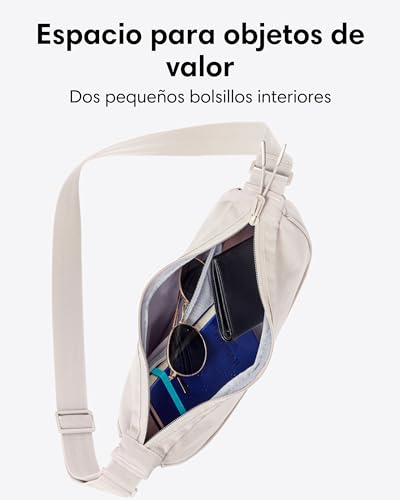 Bolso bandolera mujer beige con compartimentos grandes y correa regulable LARKSON 4