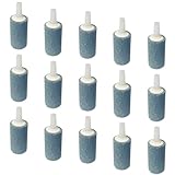DeKago 15 Pack Aquarium Air Stones - Air Pump Accessories of 1 Inch Cylinder Fish Tank Air Stone Aerator Bubble Diffuser for Nano Air Pumps Fish Tanks and Small Buckets