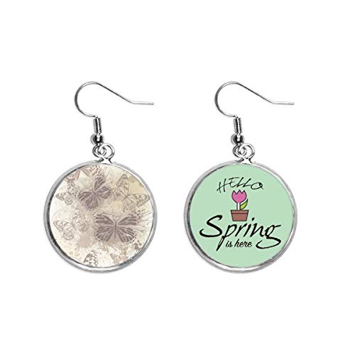 Pendientes de mariposa grises estilo vintage elegante para mujer y joyería decorativa de primavera