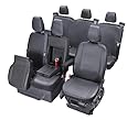Z4L Sitzbezüge passend für Ford Transit ab 2014 / ab 2020-6 Sitzer - Kunstleder Schwarz, VIP- Passgenau