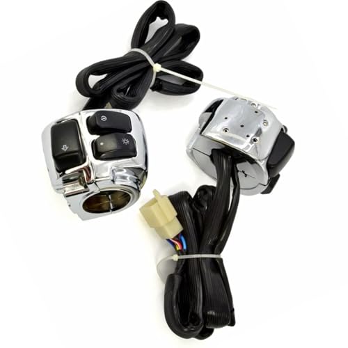 Commutateur commande guidon moto chrome brillant boitier robuste - 2