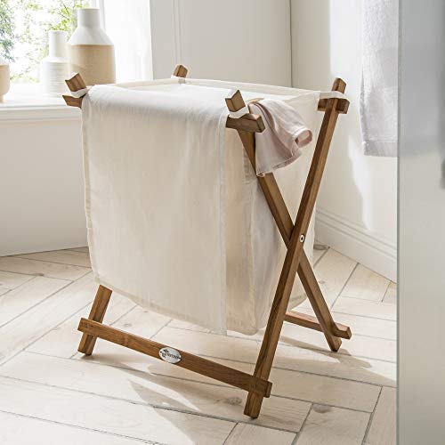 Beauty.Scouts Outdoor Collar Edition DEST Wäschesammler Trixy, Teakholz, 42 x 32 x 46 cm, Wäschekorb, Badezimmer, Badezimmermöbel, Badmöbel, Badwäschekorb, Badwäschesammler