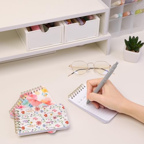 SKYDUE Small Notebooks, 3x5 Pocket Notepads with Aesthetic Covers, Mini Spiral Notebook with Lined Pages for Work Nursing School Essentials, Set Of 8