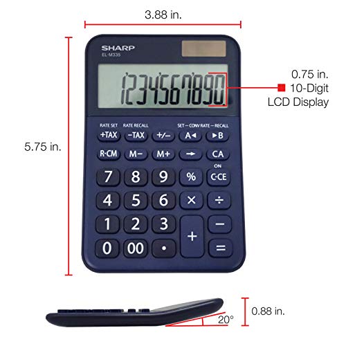 Sharp Elm335Bbl Desktop Calculator, 10-Digit Lcd, Blue #TOP3