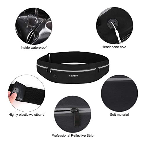 Laufgürtel für Handy,Hüfttaschen Sportgürtel Lauftasche Damen und Herren, Handytasche Joggen Lauftasche Running Belt wasserdichte Super dünn für Joggen, Fitness, Radfahren und Reisen Laufgürtel 6,9'
