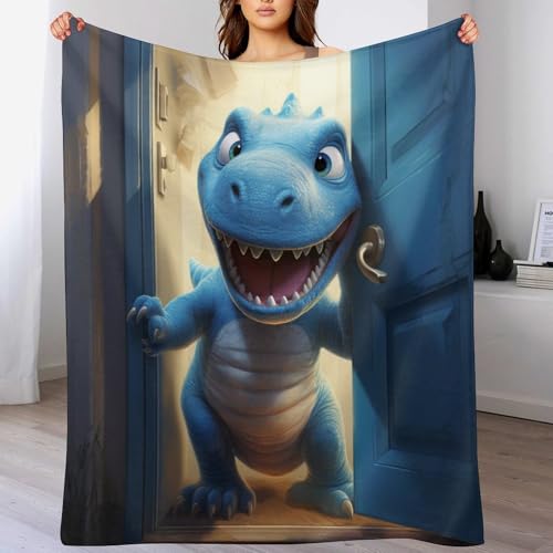 Manta para sofá de dinosaurios franela mullida colcha forro polar suave 2