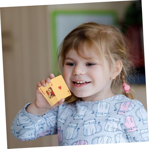 FRCOLOR Mini Pokerkarten Lernspielzeug Goldfolie Miniatur Spielkarten Handlich Leicht Kompakt Fördert Feinmotorik und Kommunikation Robust Langlebig als – Bild 6