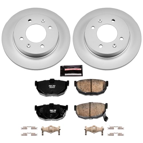 Image of PowerStop Rear Brake Kit for Hyundai Elantra 1997-06 | Hyundai Tiburon 1997-01 - Fully-Coated Disc Rotors with Z17 Ceramic Brake Pads Replacement, CRK3106
