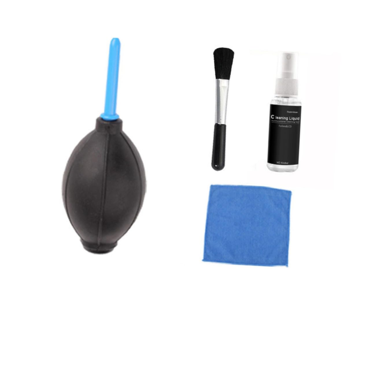 Uonlytech 4pc Computer Cleaning Tools Screen Keyboard Brush Cleaning Cloth Air Blower for Electronics Pc and Small Spaces