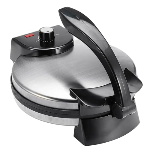 Tortilla Maker Machine, 12inch Electric Tortilla Maker with Adjustable Temperature Control, Stainless Steel Roti Makers for Homemade Chapati, Flatbread, Pitas, Bread & Tortillas