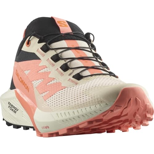 Salomon Salomon Women's Sense Ride 5 Sneaker, Tender Peach Fusion Coral Black, 5.5