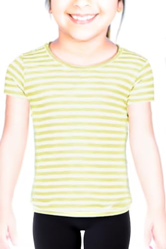 Girls' Casual T-Shirt, Scoop Neck, Striped Pattern